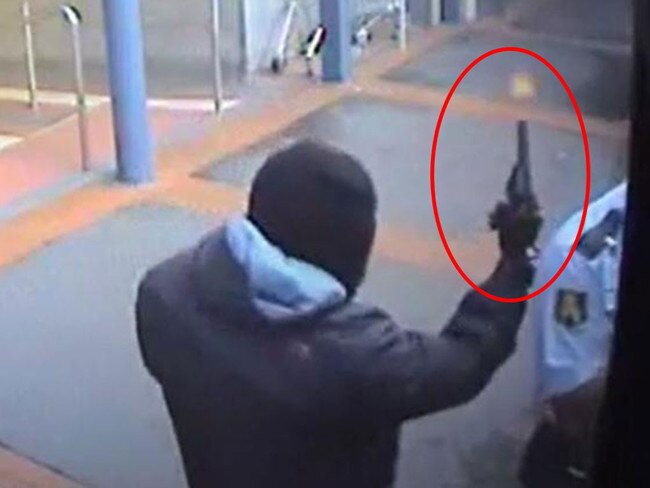 The gunman attempted to motivate the Armaguard guard him by firing a pistol right next to his ear, Picture: Supplied.