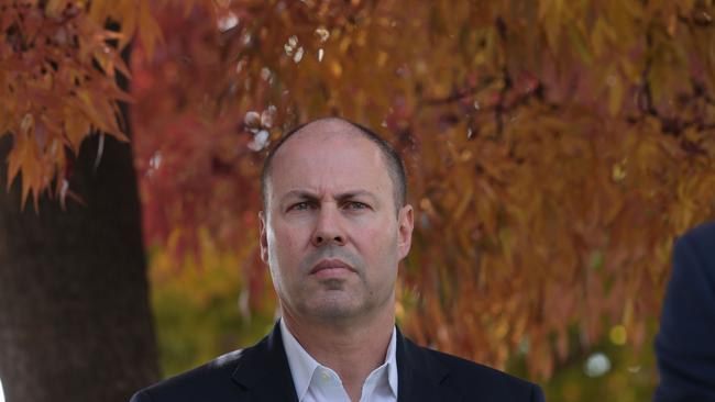 CANBERRA, AUSTRALIA NewsWire Photos May,02 2020: Treasurer Josh Frydenberg during a press conference at a child care facility in Narrabundah, Canberra.Picture: NCA NewsWire / Gary Ramage