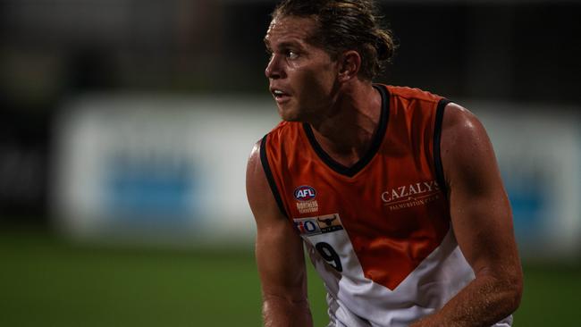 Jed Anderson as the NTFL Buffaloes' mens side beat the Essendon Bombers. Picture: Pema Tamang Pakhrin