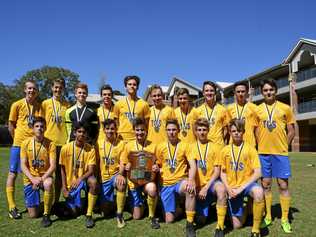 NATIONAL FINALISTS: Toowoomba Grammar School's Bill Turner Cup squad (back, from left) Callum McCarthy, Jacob Bunt, Marcus Johnston, captain Ben Moore, Jesse Sharp, James O'Sullivan, Liam Foley, Henry Wells, Nick Coonan, Luke Broderick, (front, from left) Jake Eiser, Kavinda Pererg, Harrison Searle, Tyler Wise, Menphys-Reyne Smith, Jarrah McNicol and Dylan Proctor finished runners-up to Westfield Sports High after losing 2-0 in the final. Picture: Jason Gibbs