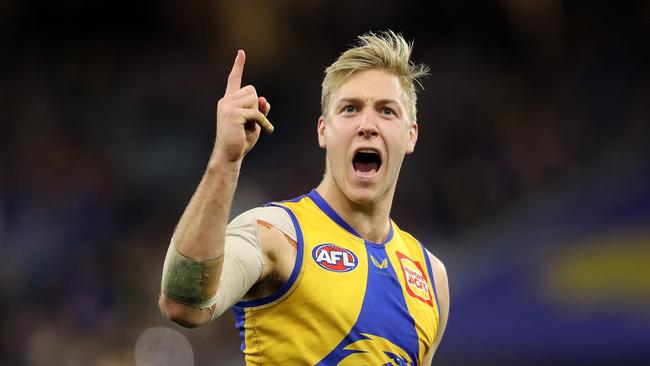 The Eagles claimed a nailbiting win over the Tigers. Picture: Will Russell/AFL Photos via Getty Images