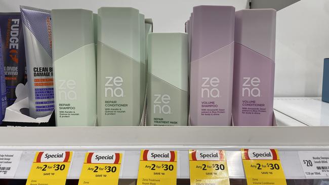 Coles has launched a new ‘salon’ worthy haircare brand called Zena. Picture: Supplied/news.com.au