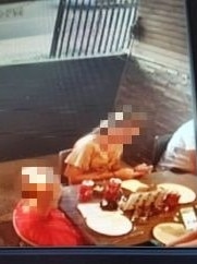 A CCTV still of a diner who allegedly didn’t pay their bill at the pizzeria.