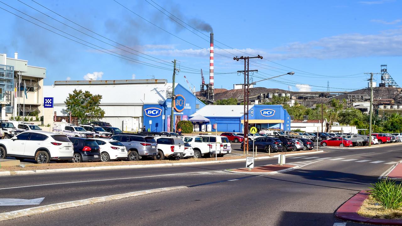 Looking down Isa Street overlooking Mount Isa Mines, where 1200 workers are expected to be laid off from the closure of three copper mines. Picture: Scott Radford-Chisholm