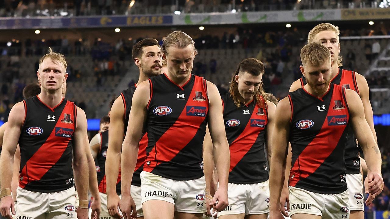 Losing to bottom side West Coast was as predictable as it was damaging for Essendon. Picture: Getty Images