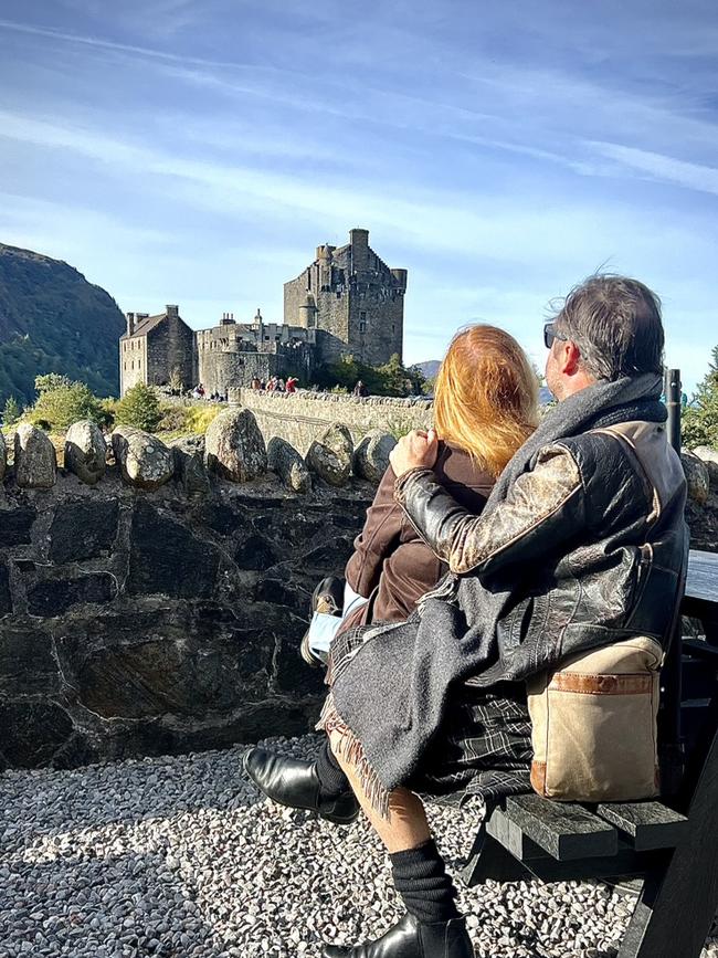 Kate Kulas and George Goulburn take in the view at Eilean Donan Castle.