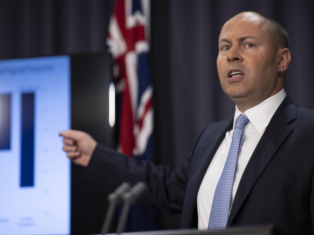 Treasurer Josh Frydenberg says the national accounts can give Australians cause for ‘optimism and hope’. Picture: NCA NewsWire/Gary Ramage