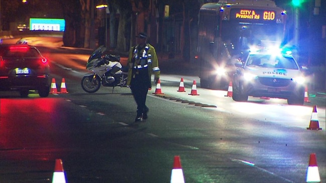 Police at the scene of the Goodwood Road hit-run. Picture: 7 NEWS