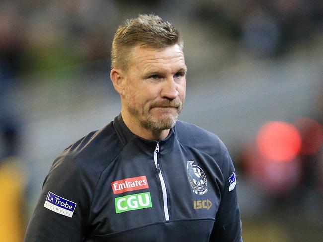 Brownlow winner Nathan Buckley is now coach of Collingwood, arguably Australia’s most famous sporting club. Picture: Mark Stewart