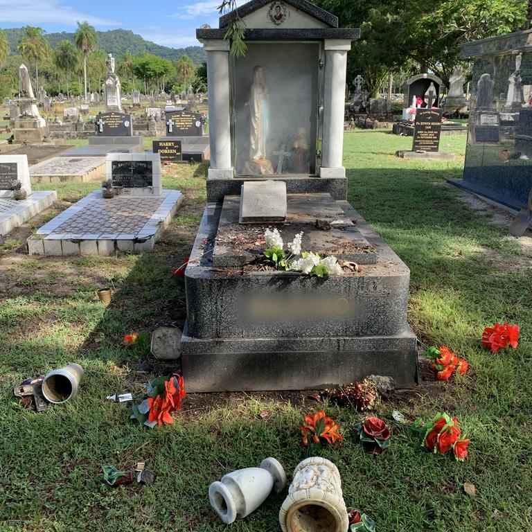 Police are investigating a wilful damage incident at the Cairns Cemetery, as Mayor Amy Eden labels the vandalism as "disgusting" while doubling down on calls for greater state government support to curb youth crime. Picture: Cairns Regional Council.