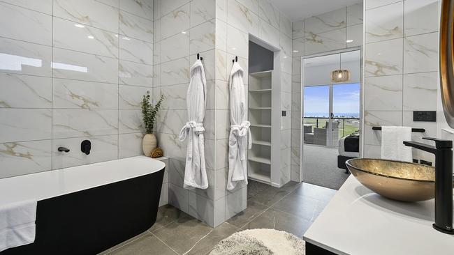 The master upstairs bathroom at Rose’s Villa. The property also has another full bathroom downstairs. Picture: Supplied