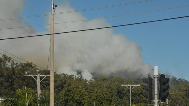 Smoke from a previous controlled burn at Gladstone.