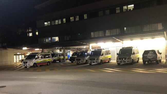 Ambulances ramped outside the Townsville University Hospital. Picture: File image