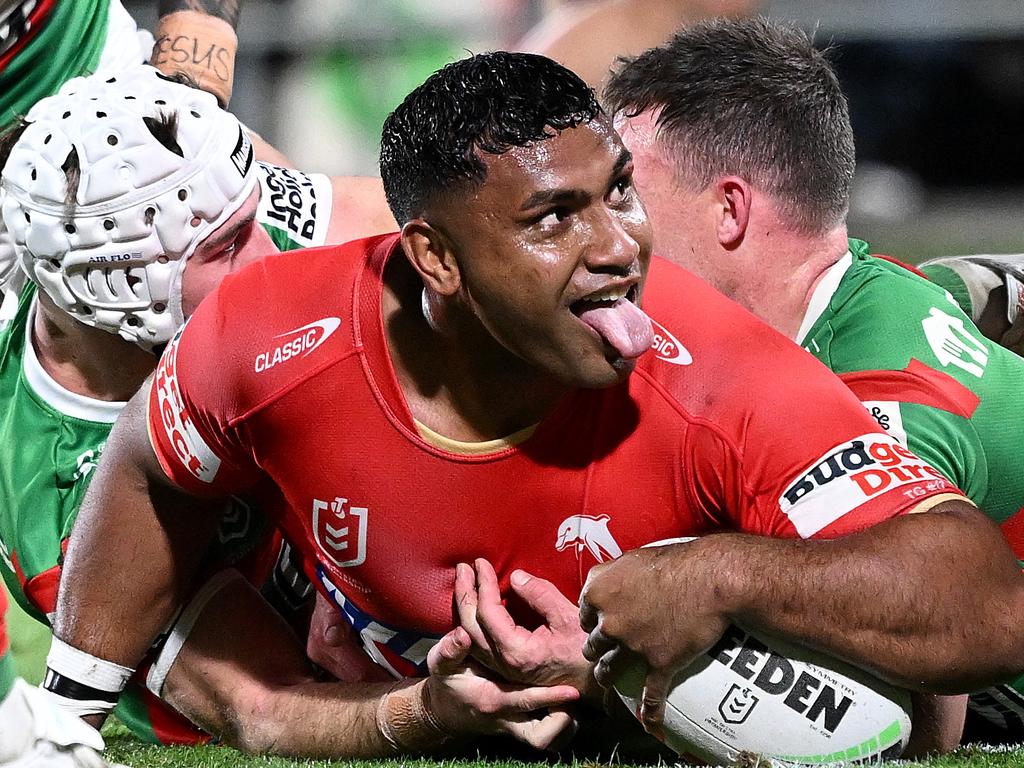 Tevita Pangai Junior has played six games for the Dolphins so far this season. Picture: Bradley Kanaris/Getty Images