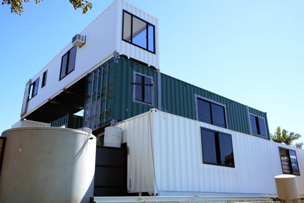 GRAND DESIGN: Phil Murphy is building a unique house on The Hummock out of shipping containers. Photo taken on 27 April 2015. Photo: Max Fleet / NewsMail. Picture: Max Fleet