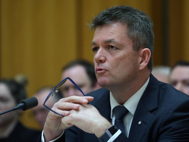 Former AFP Commissioner Andrew Colvin speaking at the press freedom inquiry at Parliament House in Canberra. Picture: Gary Ramage