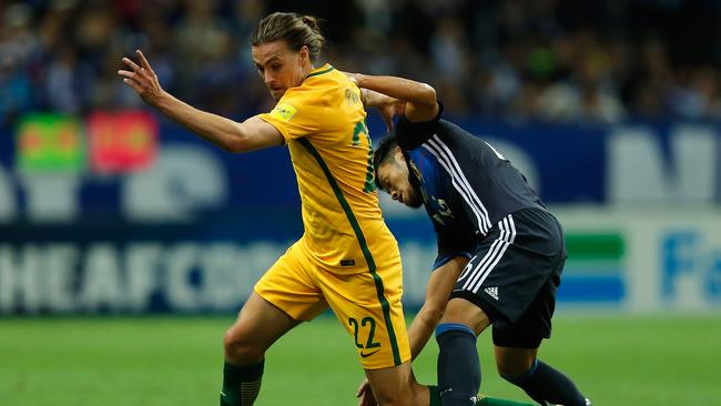 Jackson Irvine in action against Japan.