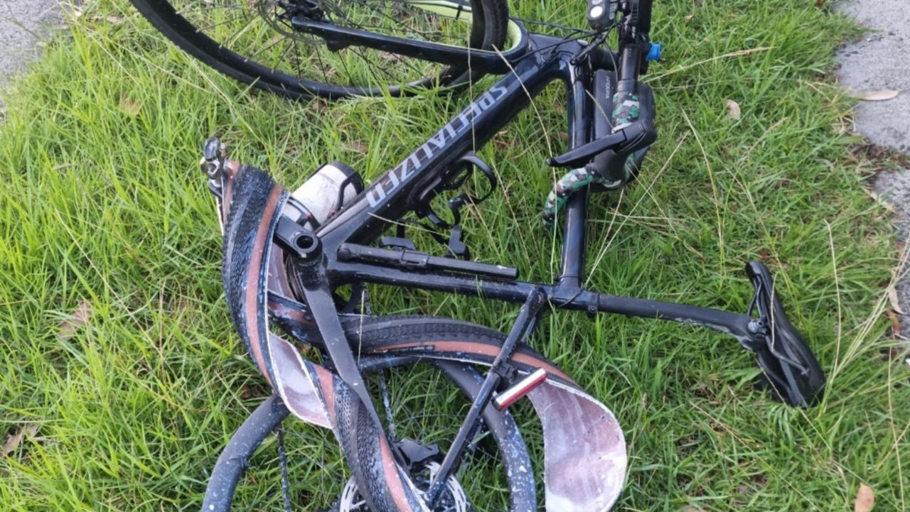 Mr Clarke’s bike was severely damaged in the incident. Picture: Victoria Police