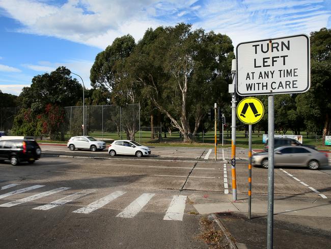 Crossing at the intersection of Condamine St and Old Pittwater Rd, Brookvale, where a woman was hit by a truck and killed on Friday. Picture: Troy Snook