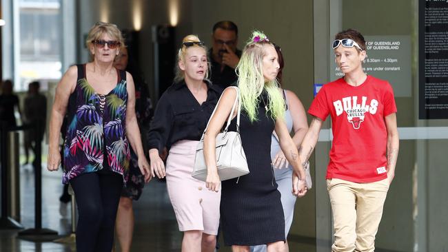 The family of Steven Church outside Brisbane Supreme Court after Conoley’s sentencing. Picture: NCA NewsWire/Tertius Pickard