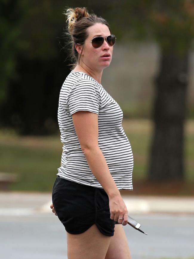 A pregnant Vikki Campion pictured in Canberra. (Pic: John Grainger)