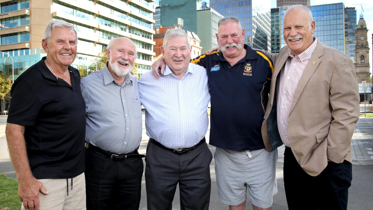 Mike Horsman, John Pohl, Don DeGiglio, Peter Simmo” Simms and Lee Francis in 2024. Picture: Dean Martin