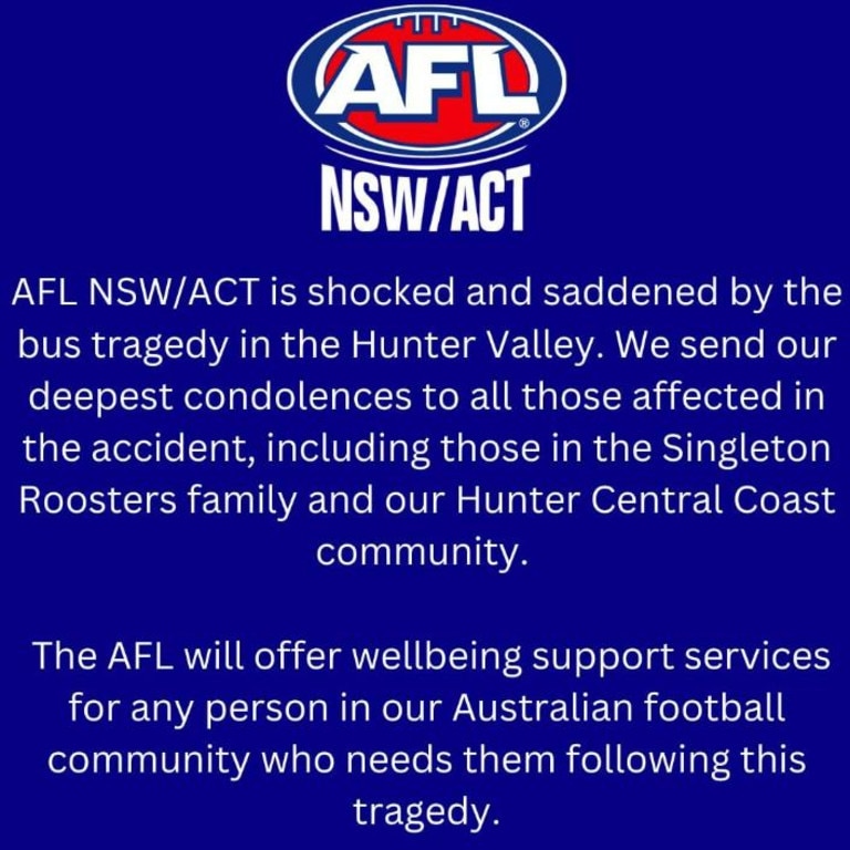 AFL NSW/ACT shared statement on tragedy. Picture: Instagram