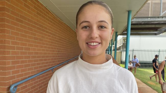 Logan Maidens, putting her vote in to the state election.