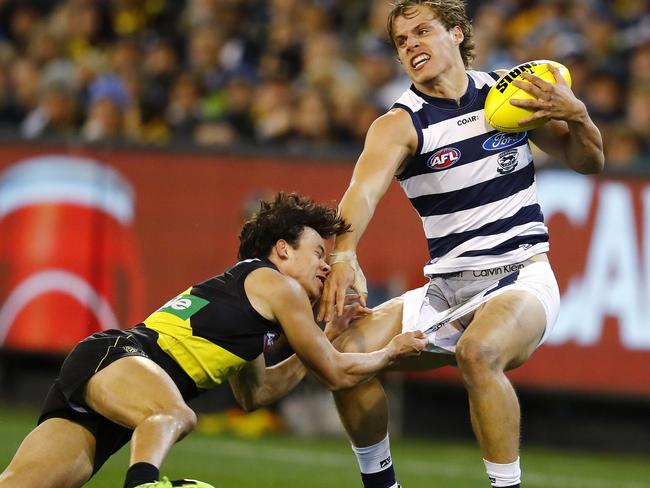 Daniel Rioli tries every trick in the book to put opponents under pressure. Picture: Michael Klein