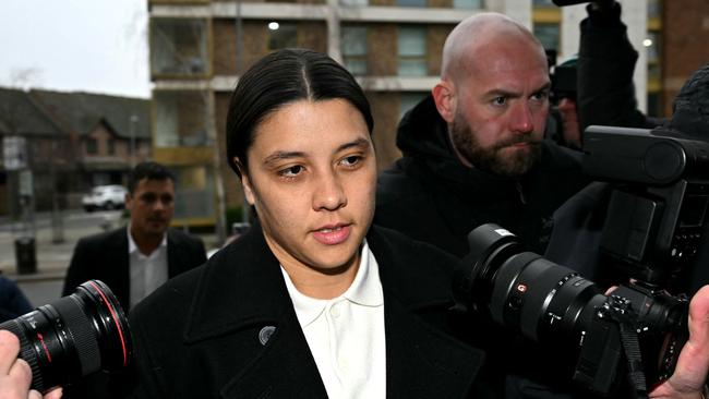 Sam Kerr at Kingston Crown Court in south London. Picture: Justin Tallis/AFP