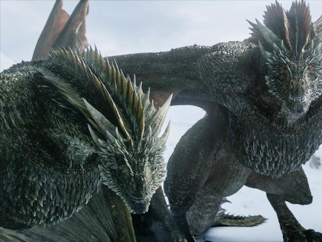 Dragons in episode one of season eight of Game Of Thrones. Picture: HBO/Foxtel