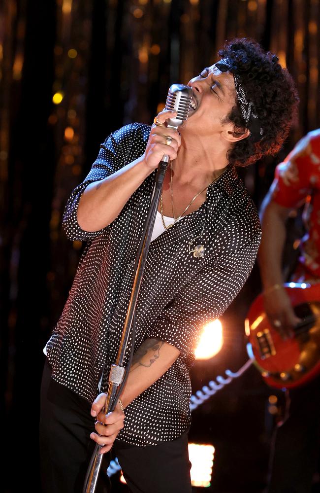 Bruno Mars debuted his new side projet at the Grammys. Picture: Getty Images