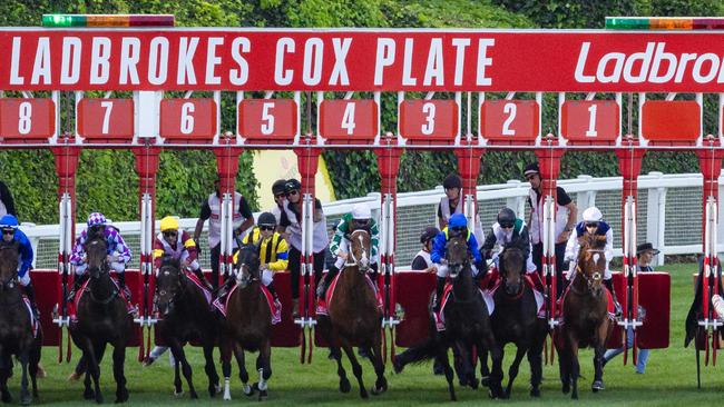 The 2026 Cox Plate could be held at Flemington, Caulfield or Cranbourne. Picture: Jason Edwards