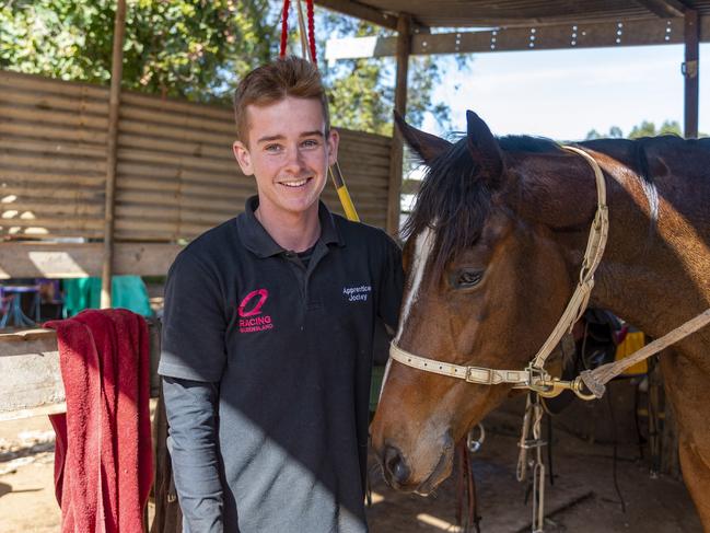 FOR QWEEKEND:  Moranbah, 21 Jun 22, Tyler Leslight, Sex Change Jockey wins Championship.Apprentice Tyler Leslight. Photo : Daryl Wright.