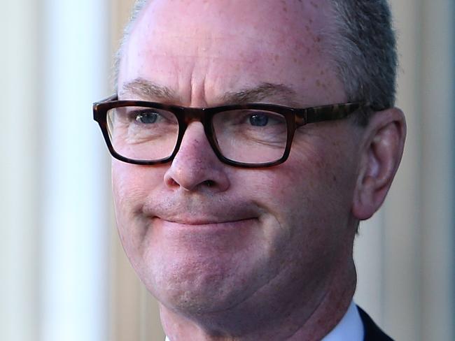 Defence Minister Christopher Pyne, at the Signing of Strategic Partnership Agreement at Russell Offices in Canberra. Picture Kym Smith