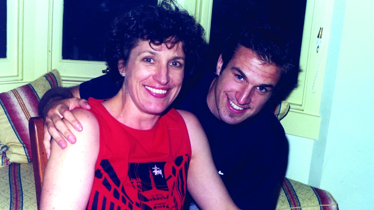 Chris with mum Lisa Judd on draft day, 2001. Picture: Supplied