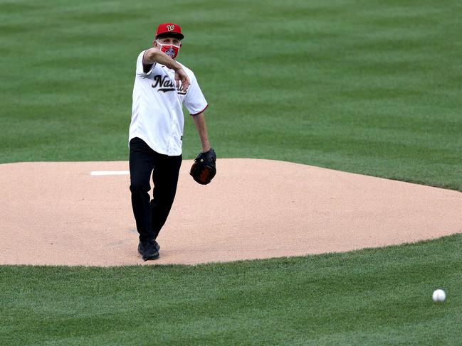 Unlike many of his celebrity predecessors, Fauci got it off the mound. Picture: AFP