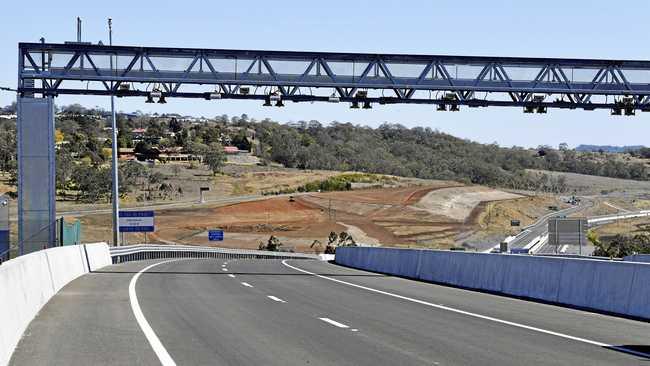 The toll point on the Toowoomba Second Range Crossing during the media preview before opening, Friday, September 6, 2019. Picture: Kevin Farmer