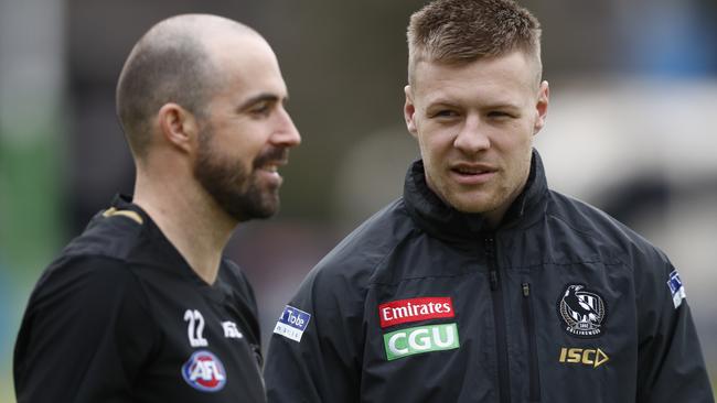 Will Steele Sidebottom and Jordan De Goey return to bolster the Pies for finals? Picture: AAP