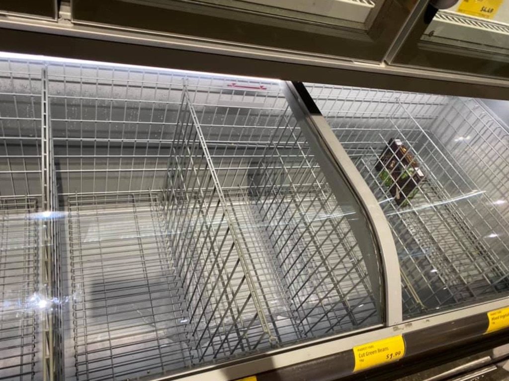 Shoppers have previously shared photos of empty freezers in Aldi stores online. Picture: Facebook