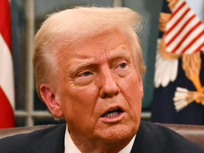 US President Donald Trump speaks to journalists about TikTok as he signs executive orders in the Oval Office of the White House in Washington, DC, on January 20, 2025. Picture: NewsWire / Jim WATSON / POOL / AFP