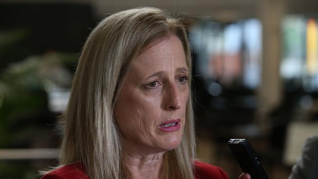 Finance Minister Katy Gallagher in Fremantle on Saturday. Picture: The West Australian / Justin Benson-Cooper