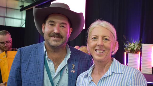 Beef Australia Chairman Bryce Camm and Sam Cobb at the Westpac High Tea at Beef Australia 2024. Picture: Aden Stokes
