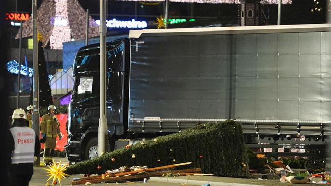 The truck that crashed into a Christmas market in Berlin, killing 12 and wonding dozens.