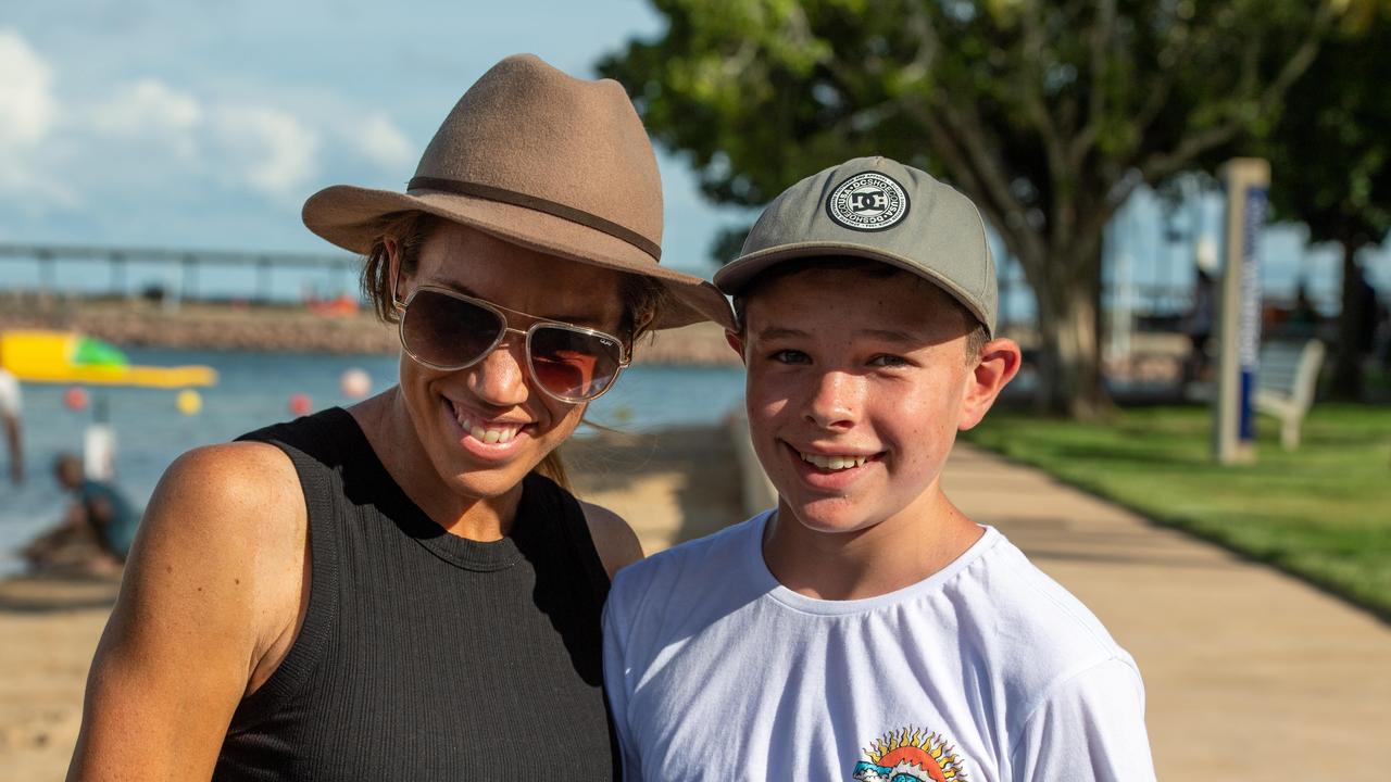 Amelia and Harlee Hamilton at Darwin Waterfront on New Year’s Eve 2020. Picture: Che Chorley