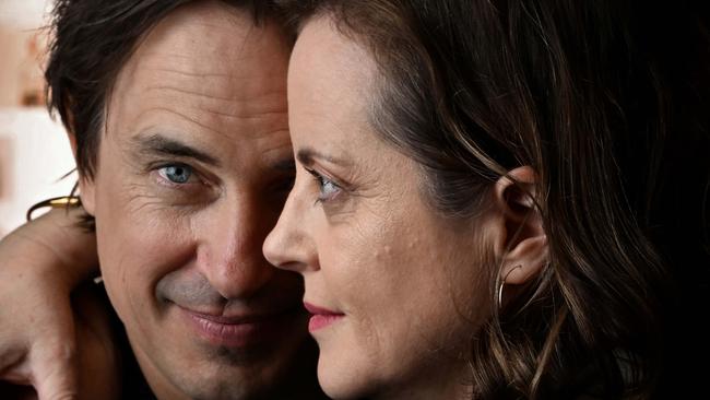 5/8/2024: As the Love Stories, theatre production begins rehearsals,  Trent Dalton with wife Fiona Franzmann, at  Fame Performing Arts studios in Woolloongabba , Brisbane. pic Lyndon Mechielsen