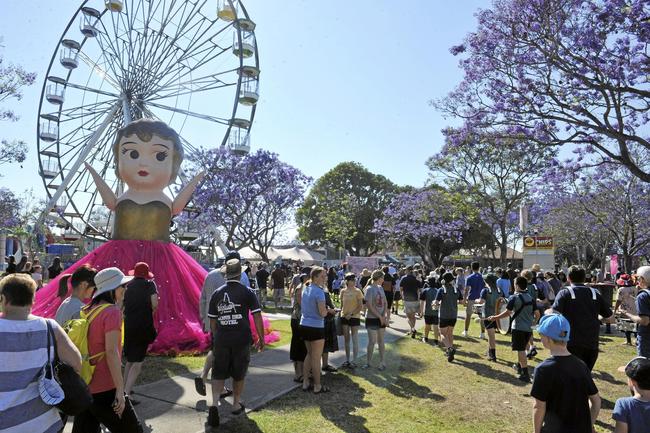 Schools arrive at Market Square at the Bendigo Bank Parade of Youth and Banner Competition down Prince Street to Market Square during the 2019 Jacaranda Festival on Saturday, October 26. Picture: Mitchell Keenan