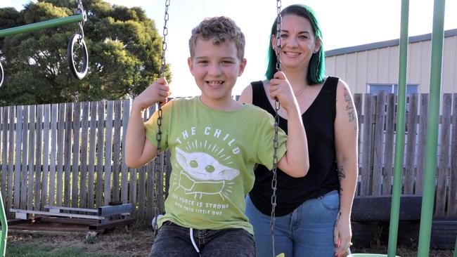 At 7 years of age, Archie Wilson, was diagnosed with Tourette syndrome, and now, the eight-year-old and his mum Kate are hoping more people can understand the uncontrollable and incurable condition. Picture: Morgan Burley