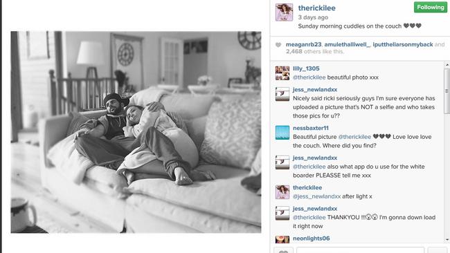 Ricki-Lee: “Babe, I think there’s someone on the other couch taking photos of us ...”