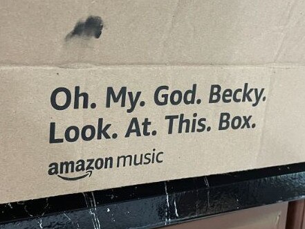 This Amazon box has Millennials feeling old. Picture: Tiffany Hardy/Twitter